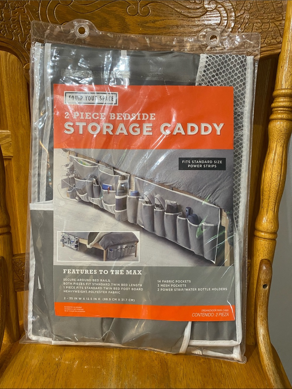 Bedside Storage Caddy Organizer - Gray